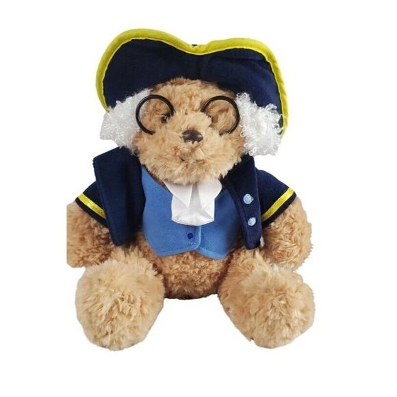 Aurora Ben Franklin Teddy Bear Plush Furry Colonial American Founding Father - Picture 1 of 9